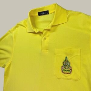 Manchester Polo‎ Shirt Mens XL Thailand King Bhumibol Rama IX Royal Yellow Retro
